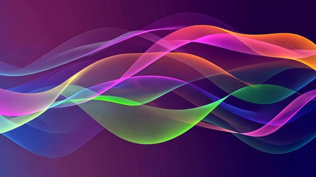 Flie&szlig;ende Bunte Mehrfarbige Wellenlinien Animation