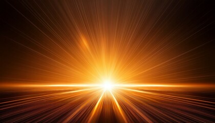 Sunset orange rays with highlights on a dark background