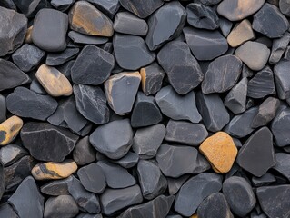 Close-up of dark gray and yellow stones