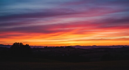 Vibrant Sunset over Cityscape