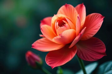 Fototapeta premium Late blooming flower, petals slightly wilted, showing unique coloring , summer, bloom, background