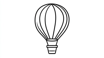 Simple black line art hot air balloon
