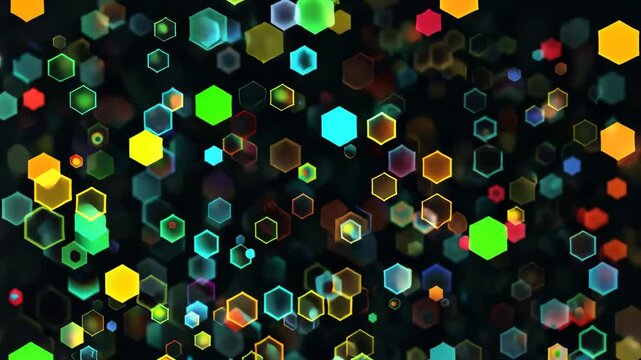 Bunte Sechseckige Rastermuster Animation Digital