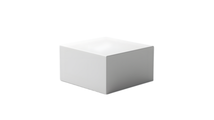 Professional 3D White Box Mockup on White Background