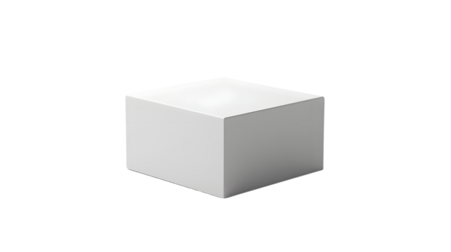 Professional 3D White Box Mockup on White Background