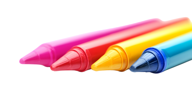 Colorful Markers for Creative Projects, School Supplies, Drawing and Art, Isolated on White