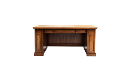 Modern Office Desk Isolated on White Background