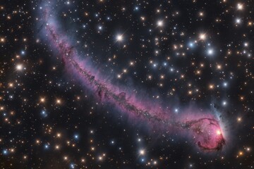 Vibrant interstellar comet illuminated by distant stars in the cosmos