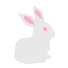 flat cartoon rabbit vector illustration isolated on white background