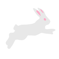 flat cartoon rabbit vector illustration isolated on white background