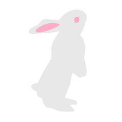 flat cartoon rabbit vector illustration isolated on white background