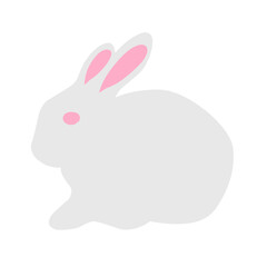 flat cartoon rabbit vector illustration isolated on white background