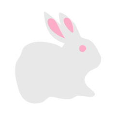 flat cartoon rabbit vector illustration isolated on white background