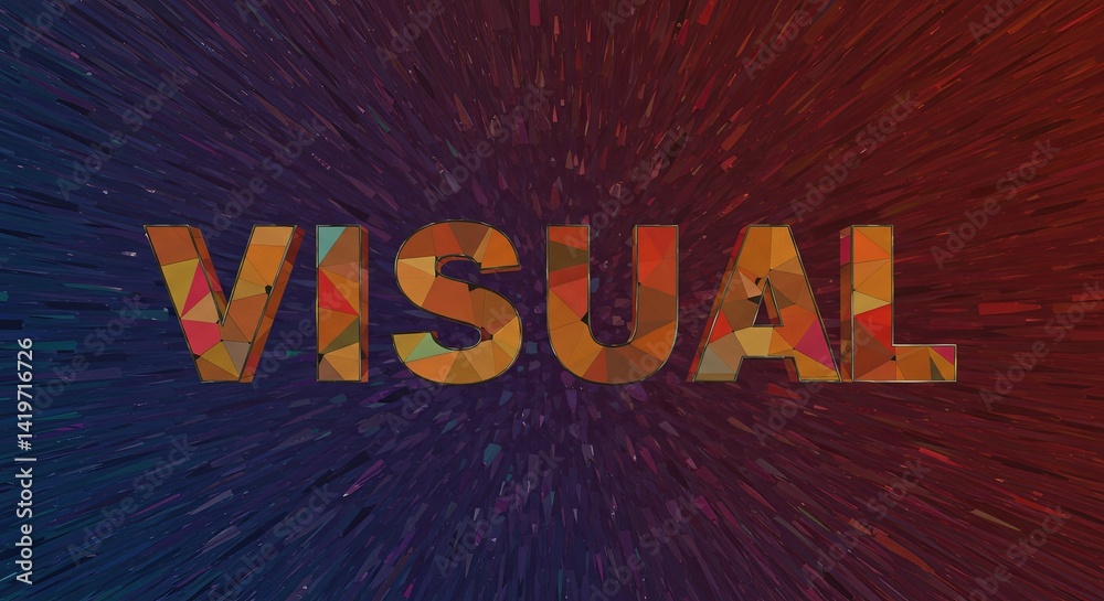 Aufkleber Visual is a word that is written in a colorful font