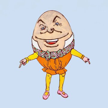 Whimsical egg character illustration animation isolated asset, transparent 4K video, alpha channel, ProRes 4444