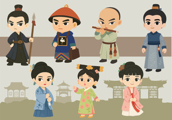 Cute ancient Chinese character. Imperial Chinese official. Scholar-official, Mandarin, Ancient Chinese general, Women, Wife, Maidservant, Maid, Page, Princess