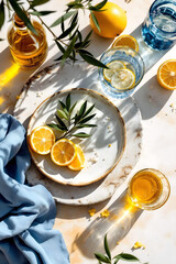 Tropical Brunch Flat Lay – Pineapple and Citrus Summer Vibe