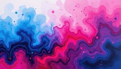 A thick layer of vibrant inks blending on a canvas, with gradients of blue, pink, and purple.