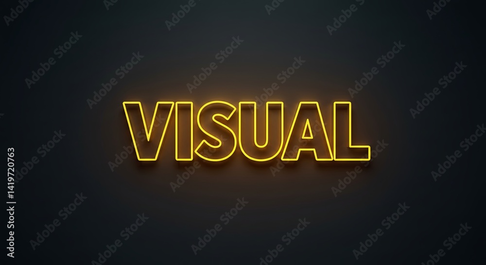 Poster visual is a word that is written in neon yellow letters on a black background