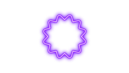 Neon certificate icon purple color glow with transparent background