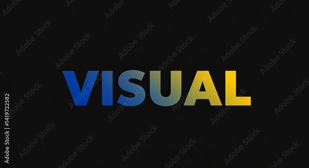 Aufkleber visual is a word that is written in blue and yellow on a black background