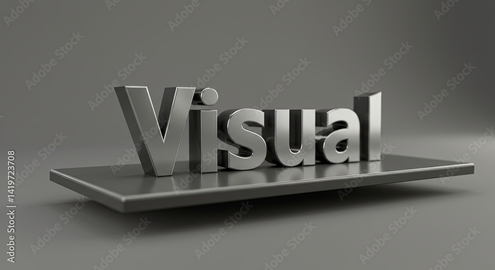 Poster visual is a word that is written in a silver font
