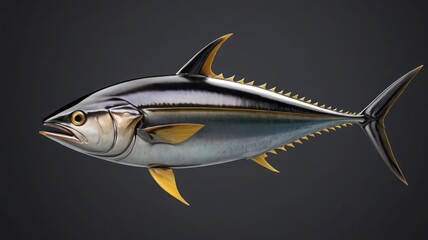 
3D illustration of yellowfin tuna fish