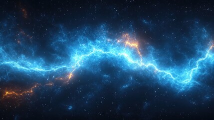 Obraz premium Celestial Energy: A Symphony of Blue and Orange Plasma in the Cosmos
