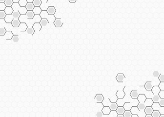 background design with white hexagonal texture and geometric lines