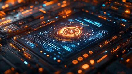Fototapeta premium Futuristic mobile app UI concept pictures