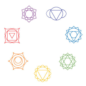 Chakra symbols vector chakra's