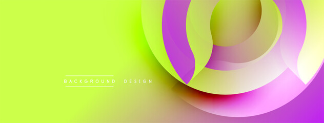 Abstract vibrant layers create modern design. Gradient colors blend, forming dynamic visual effect. Smooth shapes suggest movement, energy.