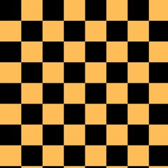 chess board background, black and orange square geometric pattern, seamless geometric pattern, checkered pattern 