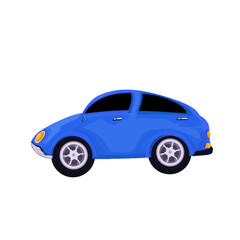 illustration of a classic blue car without a background