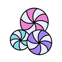 Peppermint swirl candies vector