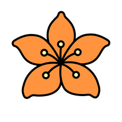Orange tropical flower vector