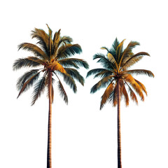 Fototapeta premium Photorealistic palm trees, isolated on transparent background