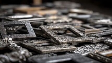 Collection of ornate frames offering diverse design options - silver picture deco frames background classic