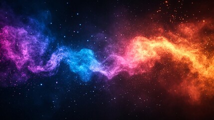 neon color dust swirling in gentle arcs across abstract background