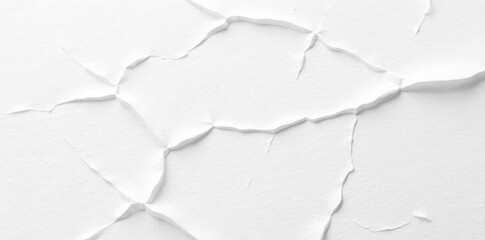 Obraz premium Deep creases, uneven surface, white paper texture, messy, design element