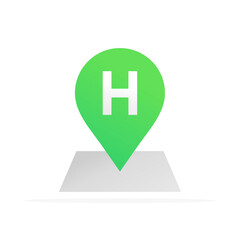 hotel location icon, colored flat vector. modern and minimalist design.