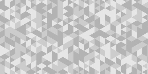Abstract geometric seamless pattern origami white, gray square cube triangulated random cube low polygon triangle textile abstract corporate creative design.	