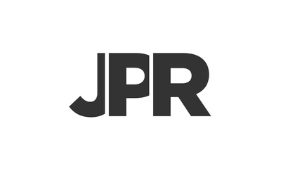 JPR logo design template with strong and modern bold text. Initial based vector logotype featuring simple and minimal typography. Trendy company identity.