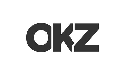 OKZ logo design template with strong and modern bold text. Initial based vector logotype featuring simple and minimal typography. Trendy company identity.