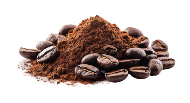 Coffee preparation process kitchen food natural light isolated on transparent background