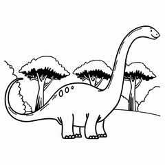 Artistic Renditions of Extinct Creatures from the Mesozoic Era, Perfect for Educational Materials and Design Applications
