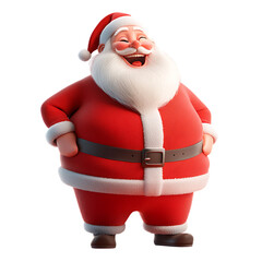 Joyful Cartoon Santa Claus Celebrating Christmas