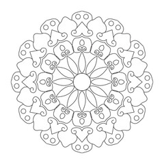 Mandala Coloring Pages for Adults. round lace pattern