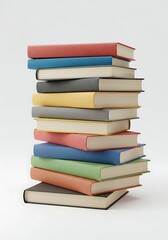 Stacked Colorful Books Education Still Life Arrangement