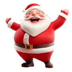 Joyful Cartoon Santa Claus Celebrating Christmas